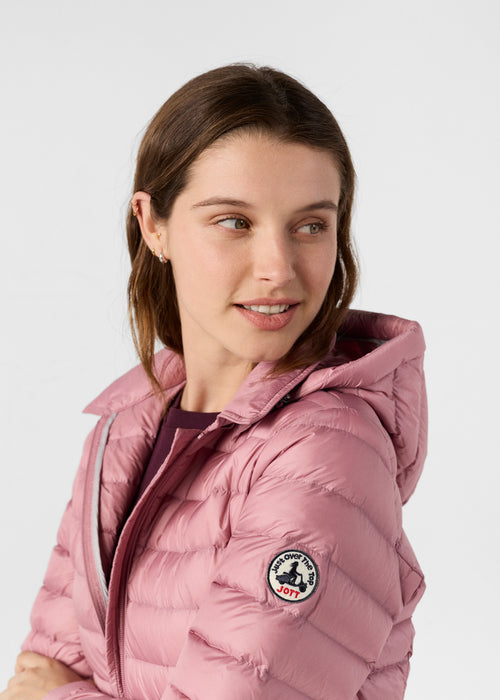 piumino lungo con cappuccio rosa antico Vero 2.0 - JOTT - 5