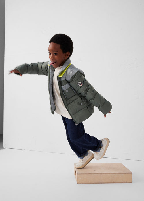 piumino bicolore a contrasto Verde salvia/Roche lunaire Orel - JOTT - 3