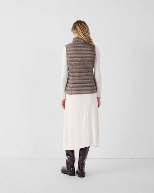 piumino leggero senza maniche Taupe Seda - JOTT - 4