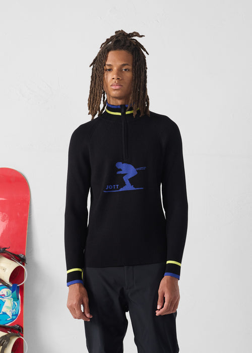 Maglia a coste con collo alto Black Banet - JOTT - 1