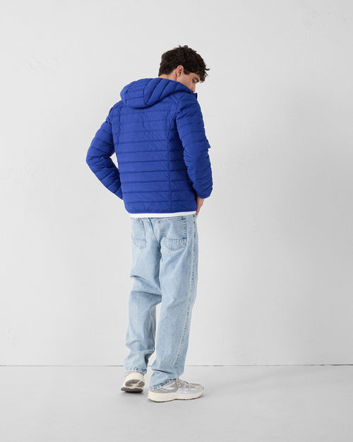 piumino leggero elasticizzato con cappuccio blu cobalto Frantz - JOTT - 4