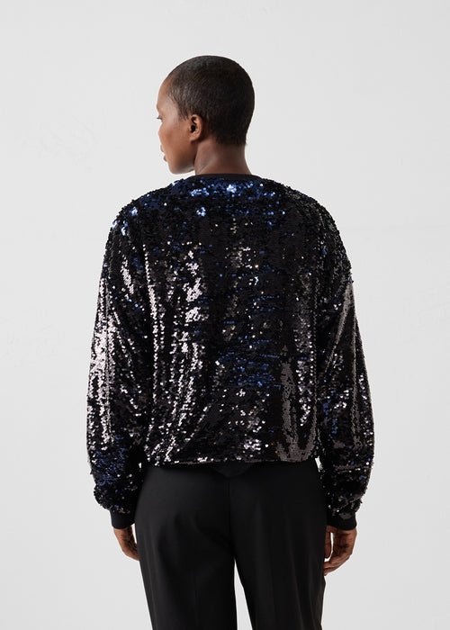 Maglione con paillettes nero/navy Jeanne - JOTT - 4