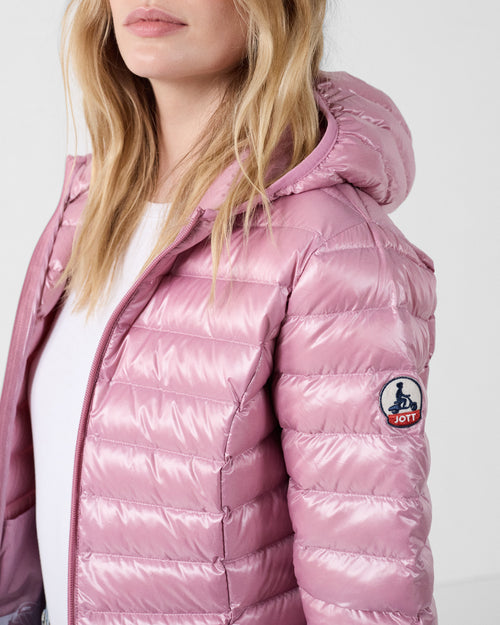 piumino leggero con cappuccio Rose antique Cloe shiny - JOTT - 5