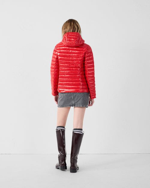 piumino leggero con cappuccio Carmine Red Cloe lucido - JOTT - 4