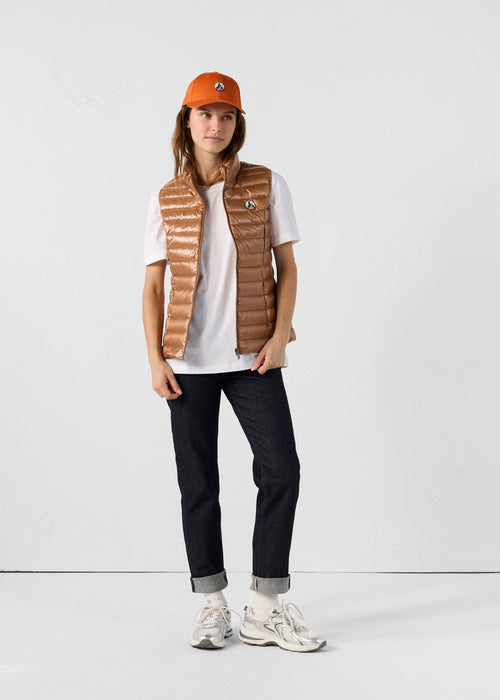 piumino leggero senza maniche Sucre roux Seda lucido - JOTT - 5
