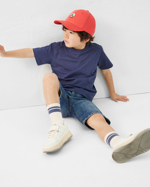 T-shirt da bambino con scollo rotondo in cotone blu Prado - JOTT - 5