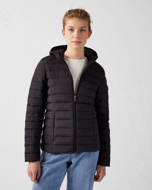 piumino light stretch con cappuccio Black Salma - JOTT - 5