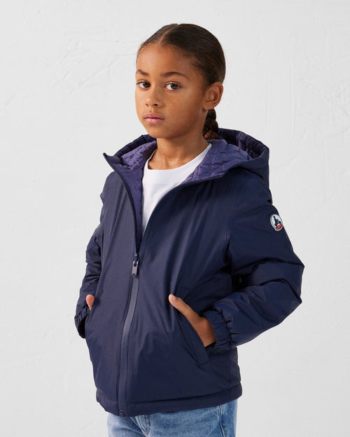 piumino reversibile con cappuccio per bambini Ultralight Navy/Mystic Blue Kyoto 2.0 - JOTT - 3