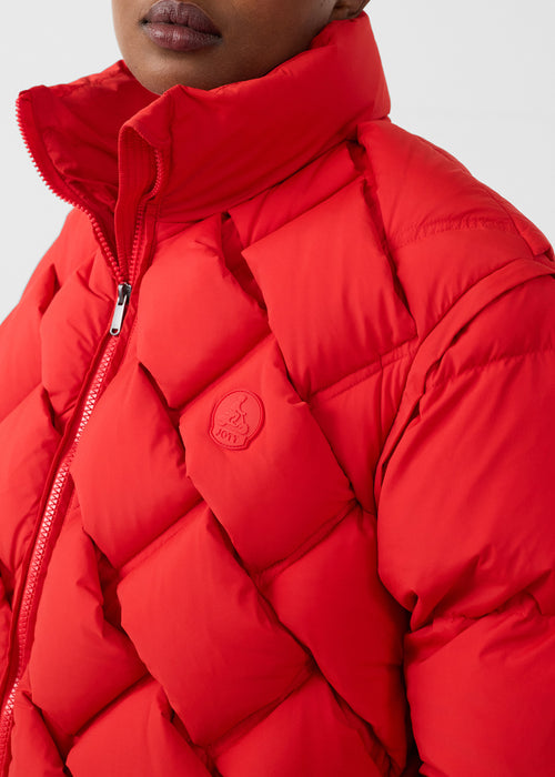 Giacca puffer a trecce rosso carminio - JOTT - 5