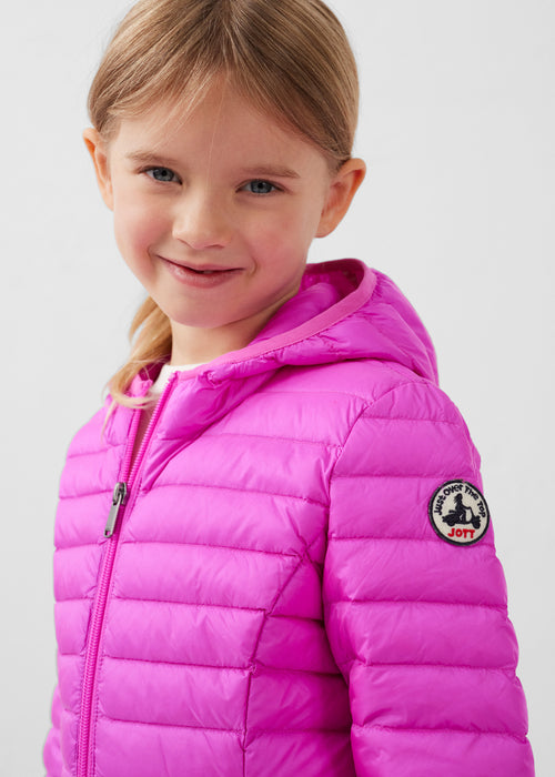 piumino con cappuccio per bambini Rosa elettrico Carla - JOTT - 5