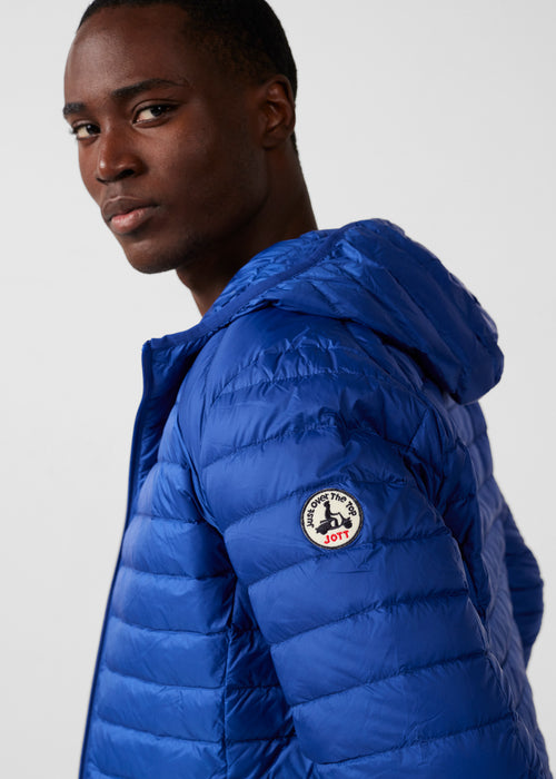 piumino leggero con cappuccio blu cobalto Nico - JOTT - 5