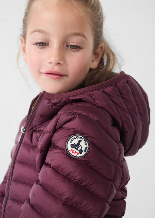 piumino leggero da bambino con cappuccio Black cherry Carla - JOTT - 5