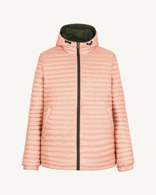 piumino reversibile con cappuccio Ultralight Army/Powder pink Bangkok 2.0 - JOTT - 2