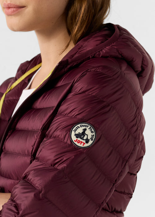 piumino leggero con cappuccio Black cherry Cloe - JOTT - 5