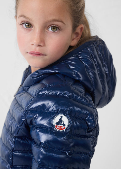 piumino leggero con cappuccio per bambini Navy Carla shiny - JOTT - 5
