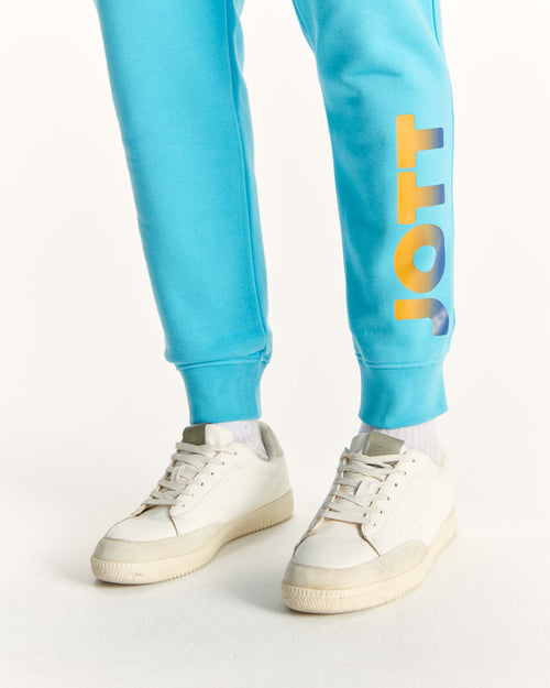 Joggers Santiago in cotone organico stampato blu cielo - JOTT - 3