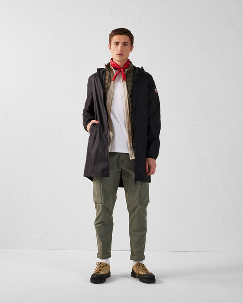 Mackintosh con cappuccio lungo Oban nero - JOTT - 2