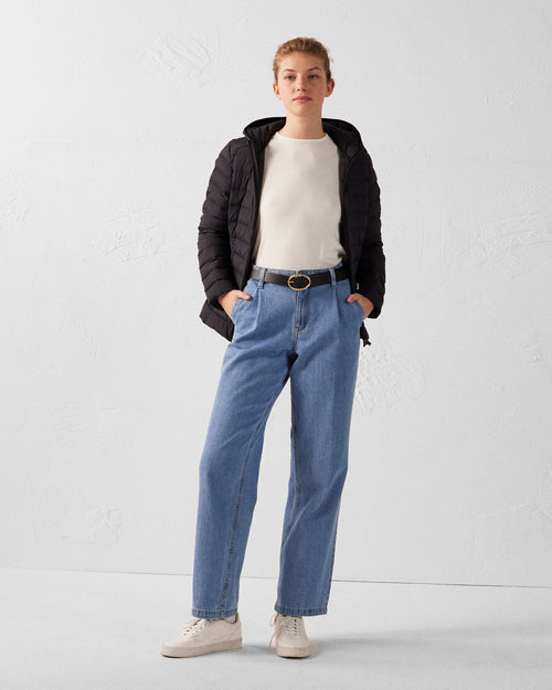 piumino light stretch con cappuccio Black Salma - JOTT - 3