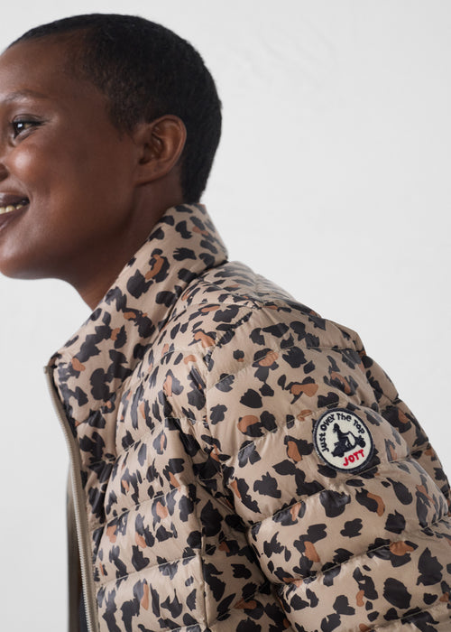 piumino leggero Leopard beige Cha print - JOTT - 5