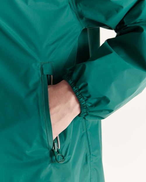 Copenaghen impermeabile lungo con cappuccio verde scuro - JOTT - 2