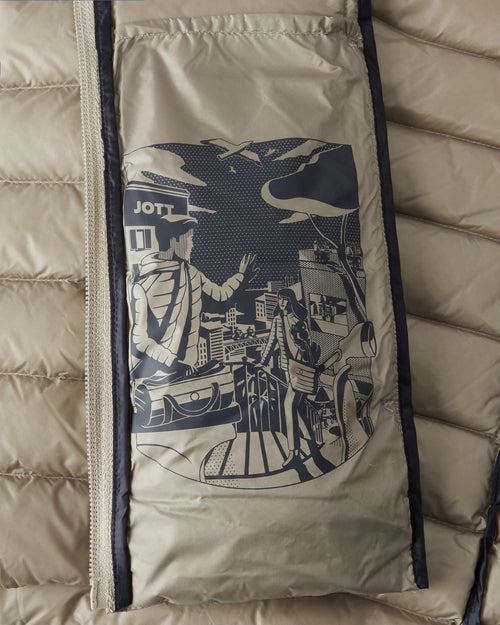 piumino senza maniche con cappuccio Beige Pat - JOTT - 3