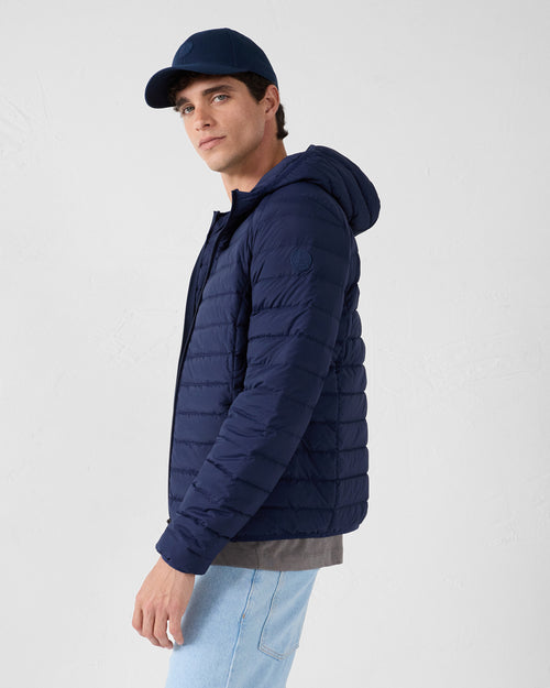 Frantz marine stretch lichtgewicht Donsjas met capuchon - JOTT - 3