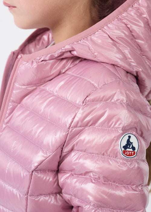 Lichtgewicht kindercapuchon Donsjas Rose antiek Carla glanzend - JOTT - 5