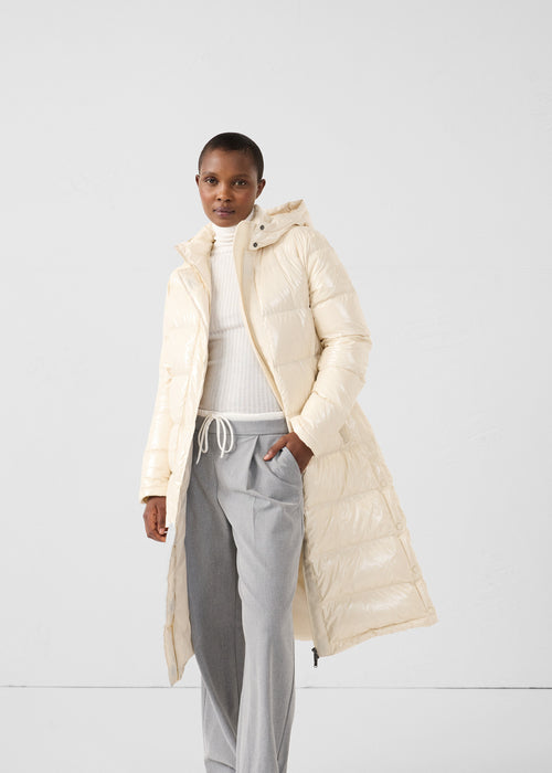 Lange gelakte Hooded Donsjas Grand Froid Naturel Karachi - JOTT - 3