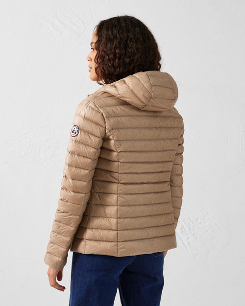 Cloe Beige Lichtgewicht Hooded Donsjas - JOTT - 4
