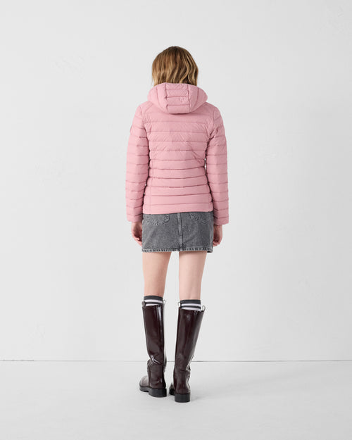 Salma Antiek Roze Lichtgewicht Stretch Hooded Donsjas - JOTT - 4
