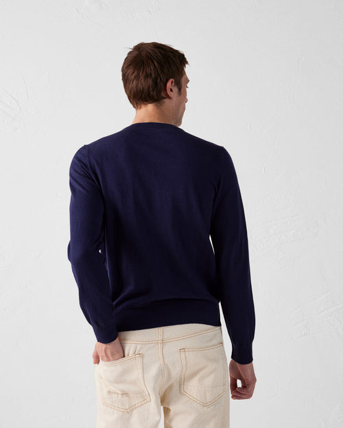 Hadrien Navy gebreide trui met ronde hals - JOTT - 2