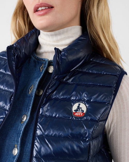 Lichtgewicht mouwloze Donsjas Navy Seda shiny - JOTT - 5