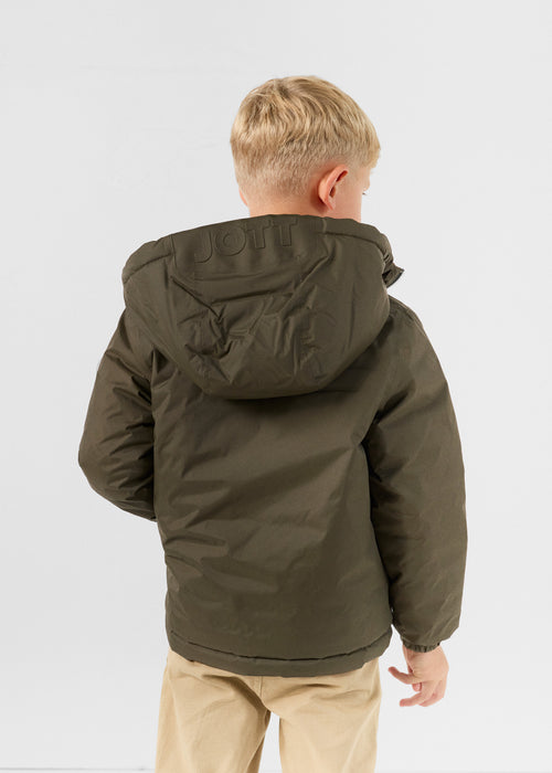 Reversible kinderkleding Donsjas Army/brandrode Sauda - JOTT - 4