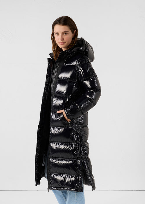 Lange gelakte Hooded Donsjas Grand Froid Noir Karachi - JOTT - 3