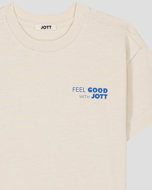Kindert-shirt met ronde hals en print Naturel Mak - JOTT - 2