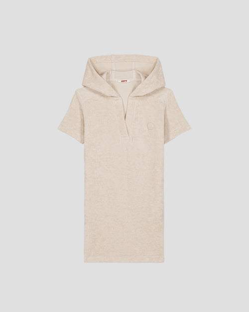 Badstof jurk met capuchon voor kinderen Flamingo - JOTT - 2